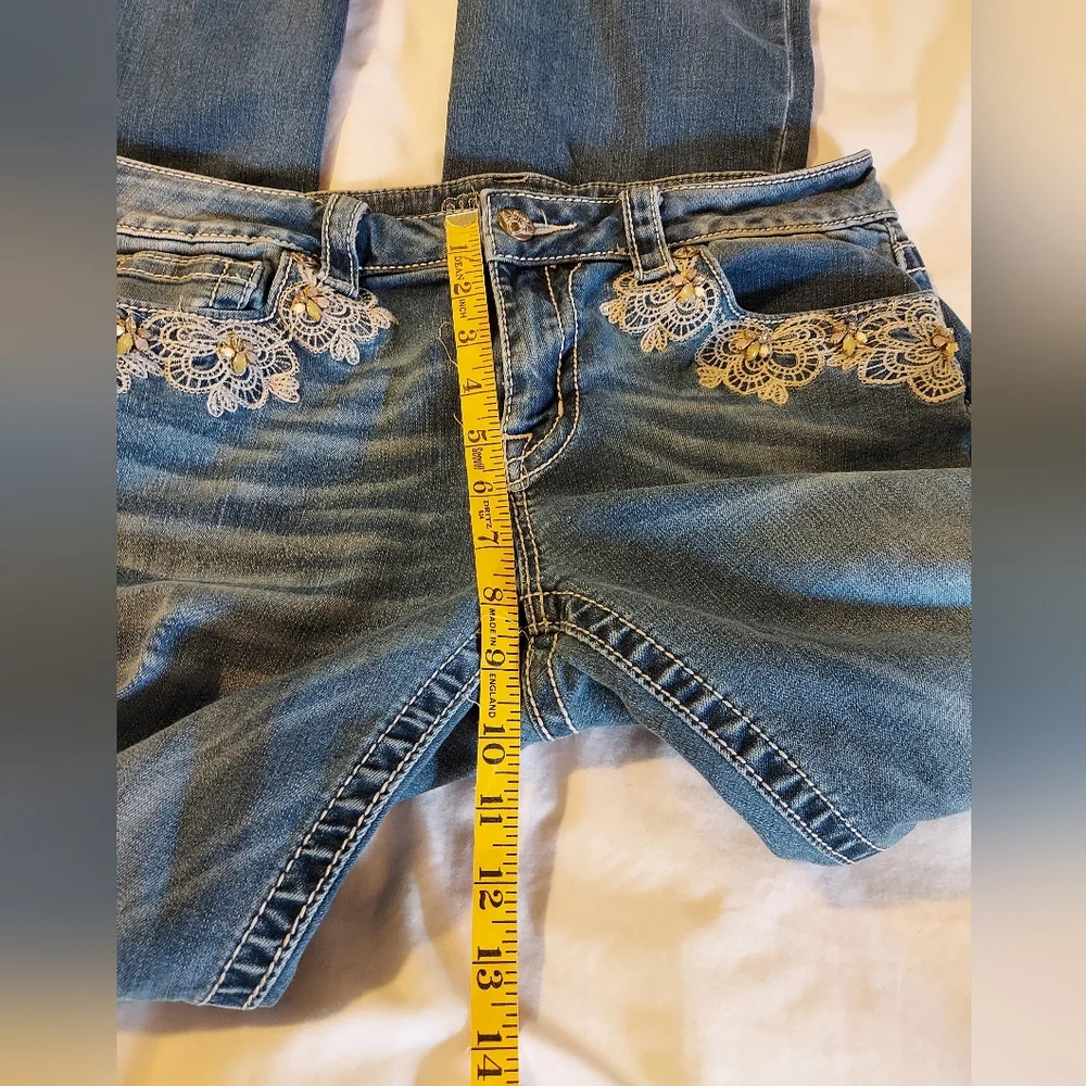 Miss Me Mid-rise Slim Boot Jeans with Intricate Embroidery And Beading - Picture 6 of 10